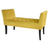 PANCA IN VELLUTO CON GAMBE NERE 110 X 40 X 60 CM IN COLORE GIALLO ORO
