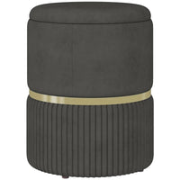 POUF CONTENITORE 120 KG MAX PER SOGGIORNO, INGRESSO E CAMERA, IN POLIESTERE, 36X36X44 CM, GRIGIO