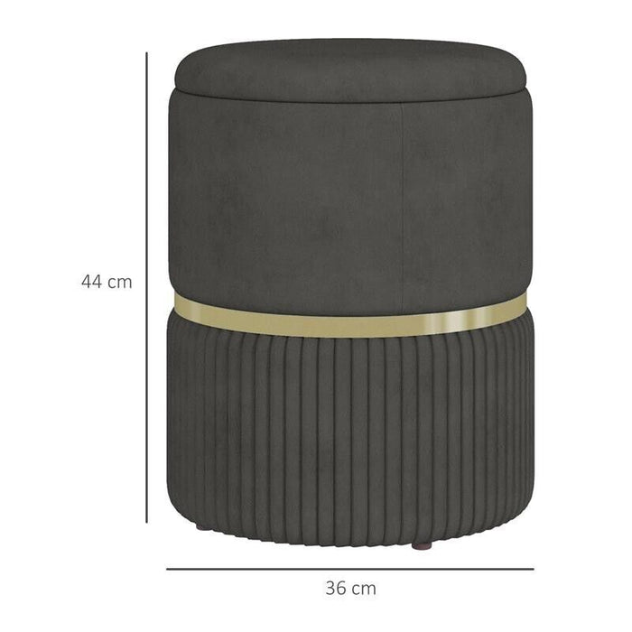 POUF CONTENITORE 120 KG MAX PER SOGGIORNO, INGRESSO E CAMERA, IN POLIESTERE, 36X36X44 CM, GRIGIO