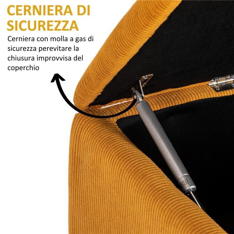 PANCA FONDOLETTO IN POLIESTERE E LEGNO PER CAMERA DA LETTO E INGRESSO, 95X38X45 CM, ARANCIONE