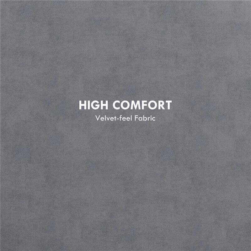 POUF CONTENITORE VELLUTATO DA 120 KG MAX CON VASSOIO A RIBALTA, IN MDF E ROVERE, 56X56X42 CM, GRIGIO