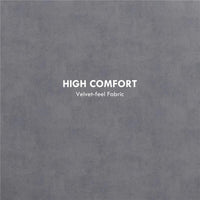 POUF CONTENITORE VELLUTATO DA 120 KG MAX CON VASSOIO A RIBALTA, IN MDF E ROVERE, 56X56X42 CM, GRIGIO