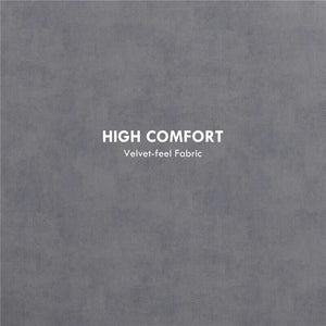 POUF CONTENITORE VELLUTATO DA 120 KG MAX CON VASSOIO A RIBALTA, IN MDF E ROVERE, 56X56X42 CM, GRIGIO