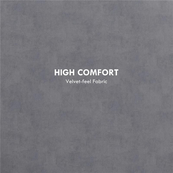 POUF CONTENITORE VELLUTATO DA 120 KG MAX CON VASSOIO A RIBALTA, IN MDF E ROVERE, 56X56X42 CM, GRIGIO