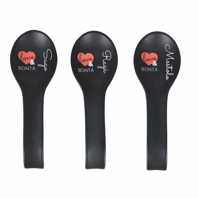 POGGIAMESTOLO LOVE BONTA' NERO 31X11 CM CON SCRITTA ASSORTITA