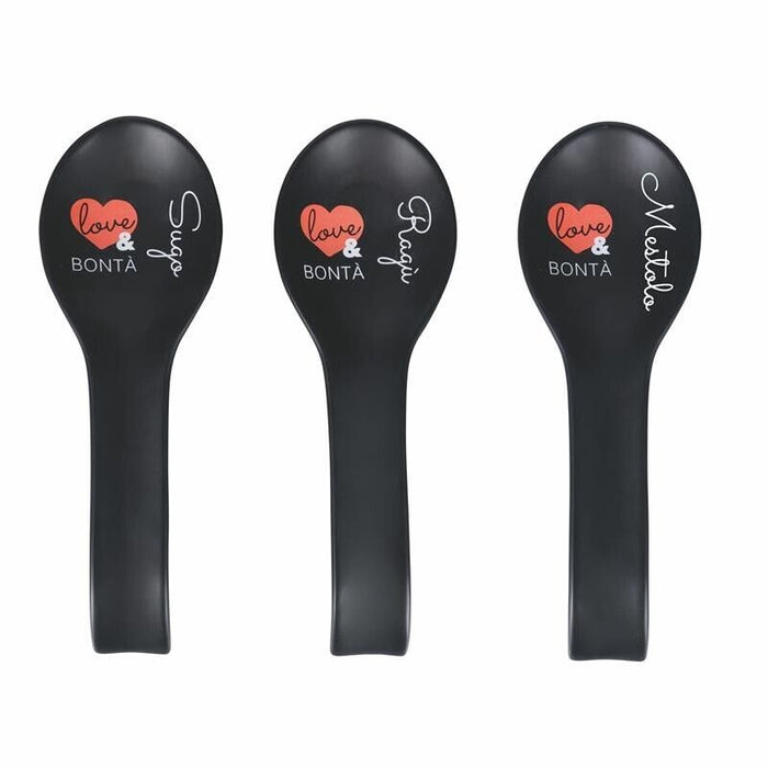 POGGIAMESTOLO LOVE BONTA' NERO 31X11 CM CON SCRITTA ASSORTITA