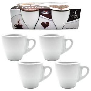 MAURY'S TAZZINE EXPRESS DA CAFFÈ IN SET DA 4 PEZZI IN COLORE BIANCO