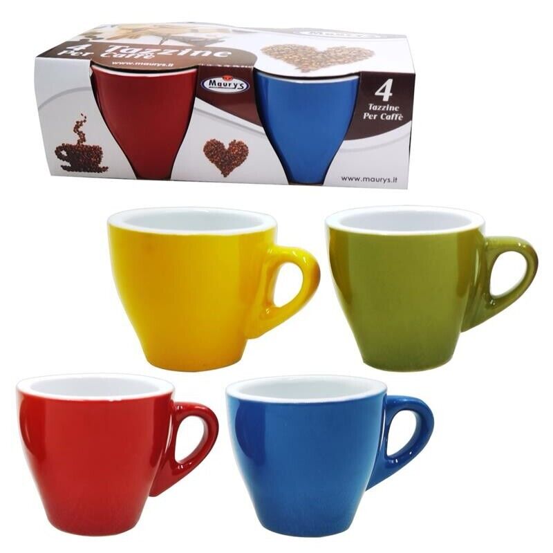 MAURY'S TAZZINE EXPRESS DA CAFFÈ IN SET DA 4 PEZZI MULTICOLORE