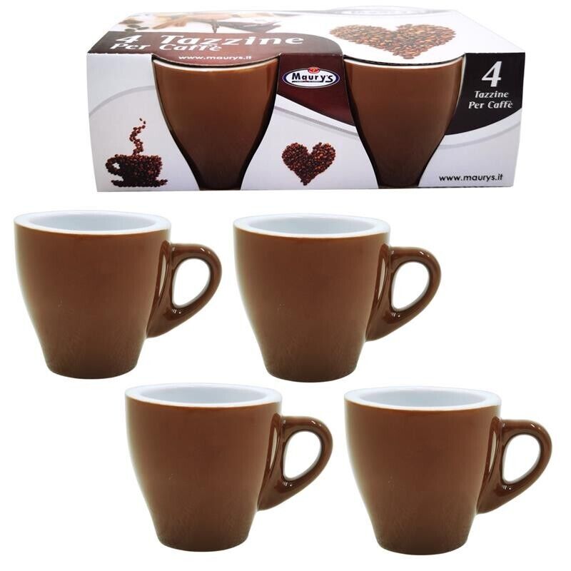 MAURY'S TAZZINE EXPRESS DA CAFFÈ IN SET DA 4 PEZZI IN COLORE MOKA