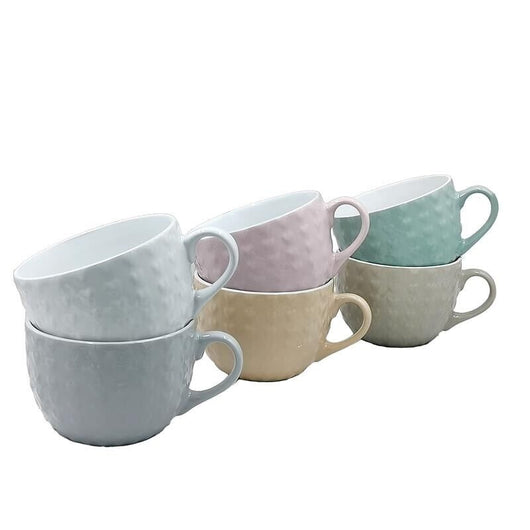 MAURY'S SET 6 TAZZE IN CERAMICA JUMBO CUORE DA 500CC IN COLORE ASSORTITO