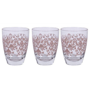 MAURY'S SISSI TRIS DI BICCHIERI PER ACQUA IN VETRO DESIGN ROSA