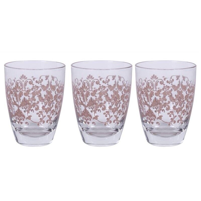 MAURY'S SISSI TRIS DI BICCHIERI PER ACQUA IN VETRO DESIGN ROSA