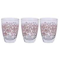 MAURY'S SISSI TRIS DI BICCHIERI PER ACQUA IN VETRO DESIGN ROSA