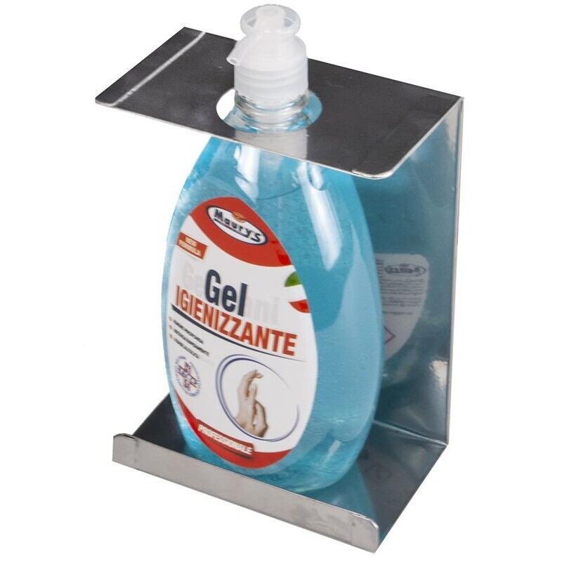 MENSOLA DISPENSER DA PARETE PER IGIENIZZANTE MANI O SAPONE ACCIAIO VERNICE CROMO