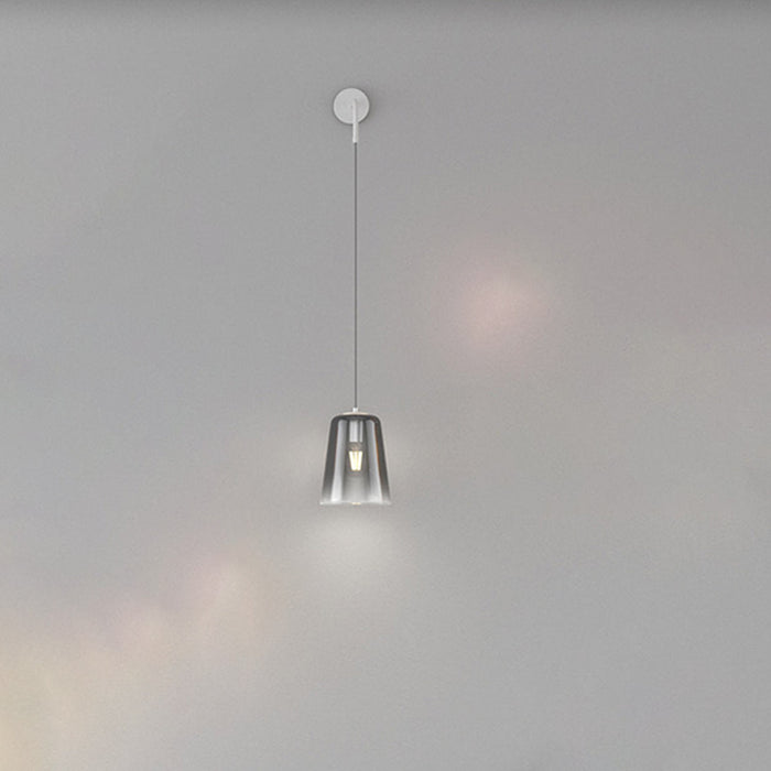 Applique Contemporanea Shaded Metallo Bianco Vetro Cromo 1 Luce E27