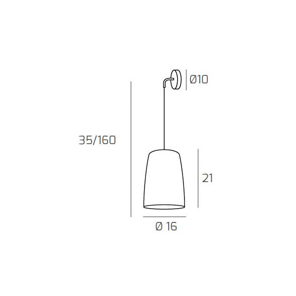 Applique a parete Shaded attacco E27 max 60W lampada da muro design minimal altezza regolabile max 250cm ambra