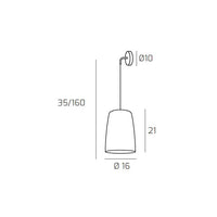 Applique a parete Shaded attacco E27 max 60W lampada da muro design minimal altezza regolabile max 250cm ambra