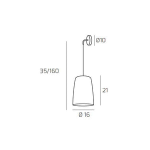 Applique a parete Shaded attacco E27 max 60W lampada da muro design minimal altezza regolabile max 250cm ambra