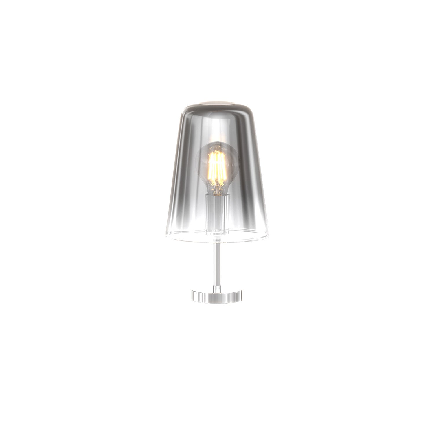 Abatjour Contemporaneo Shaded Metallo Cromo Vetro 1 Luce E27