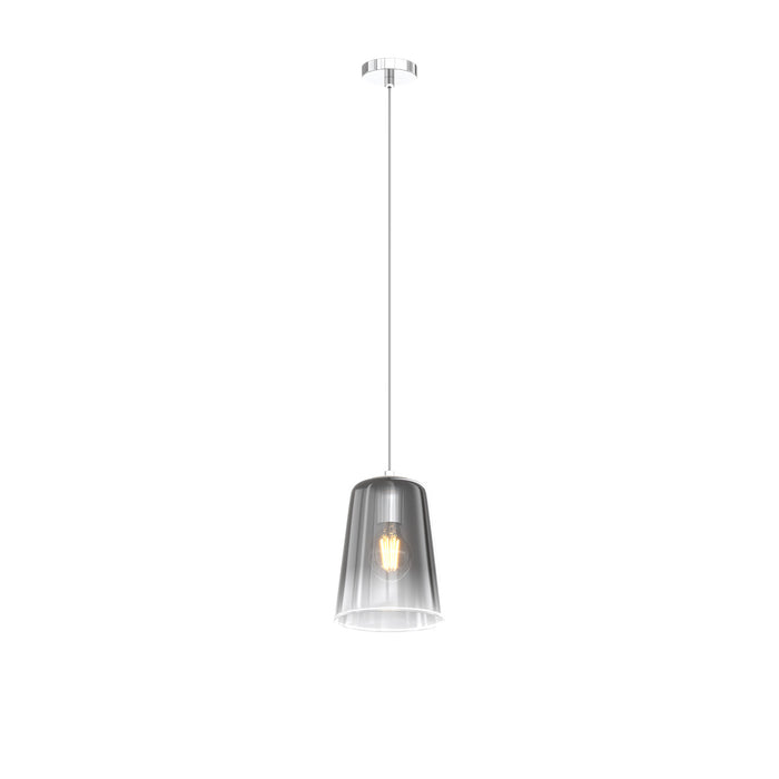 Lampadario Contemporaneo Shaded Metallo Cromo Vetro 1 Luce E27