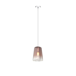 Lampadario Contemporaneo Shaded Metallo Cromo Vetro Rame 1 Luce E27