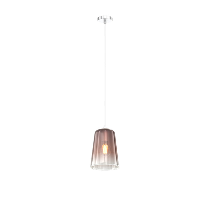 Lampadario Contemporaneo Shaded Metallo Cromo Vetro Rame 1 Luce E27