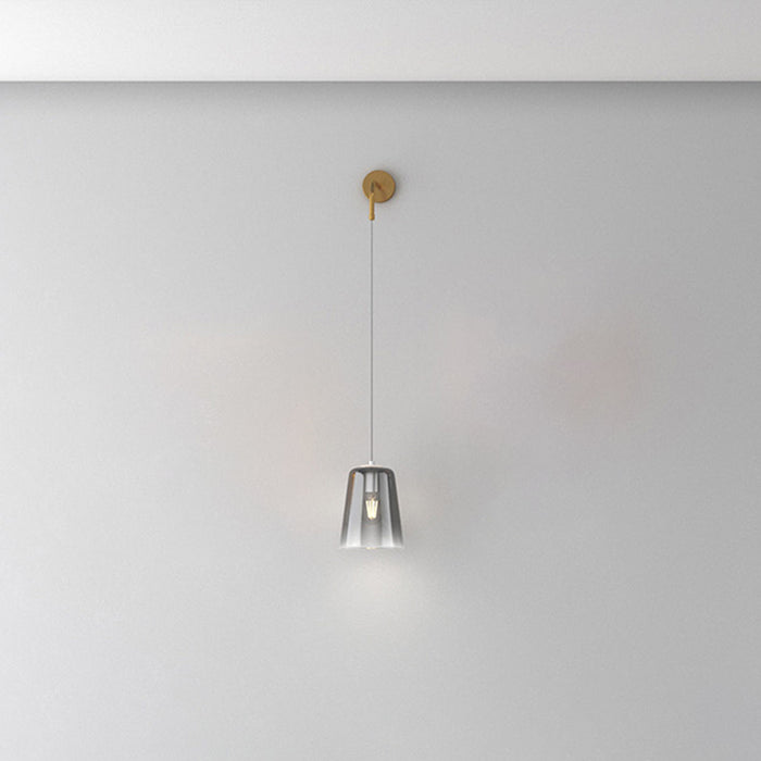 Applique Contemporanea Shaded Metallo Ottone Vetro Cromo 1 Luce E27