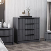 Jebi, Cassettiera 4 Cassetti, 45x72x77h cm Nero Antracite