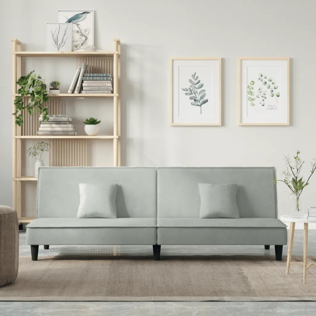 Divano letto-Sofa Letto-Daybed Grigio Chiaro in Velluto