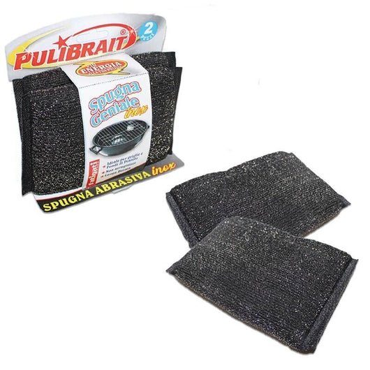 SPUGNA ABRASIVA GENIALE INOX 2 PZ IDEALE PER GRIGLIE