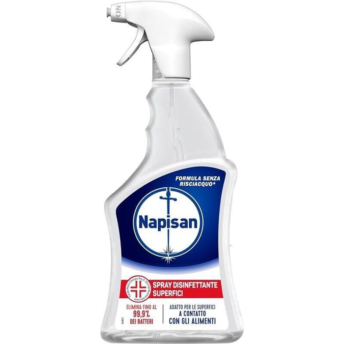 NAPISAN SPRAY 3 PZ DISINFETTANTE CLASSICO SUPERFICI ELIMINA 99,9% BATTERI PER SUPERFICI A CONTATTO CON ALIMENTI 740 ML L'UNO