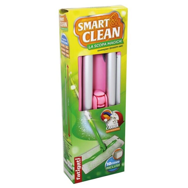 SCOPA MAGICA + 10 PANNI CON CARICA ELETTROSTATICA