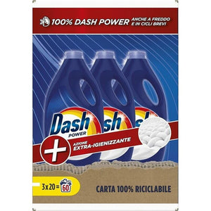 DASH LIQUIDO LAVATRICE TRIPACCO POWER EXTRA IGIENIZZANTE 20 LAVAGGI X3