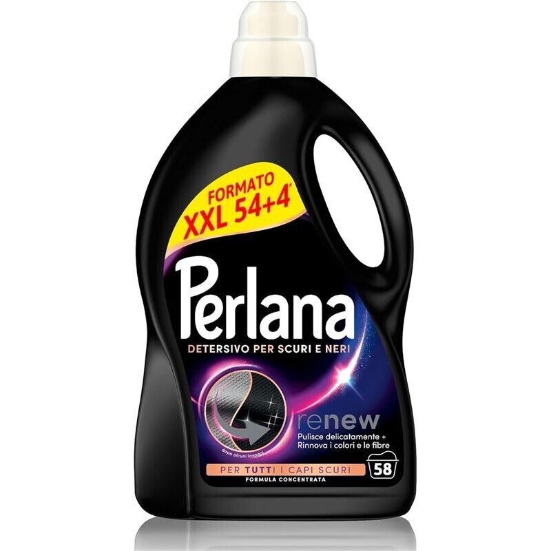 PERLANA DETERSIVO SCURI E NERI LIQUIDO PER TUTTI I CAPI PER FIBRE RINNOVATE 58 LAVAGGI