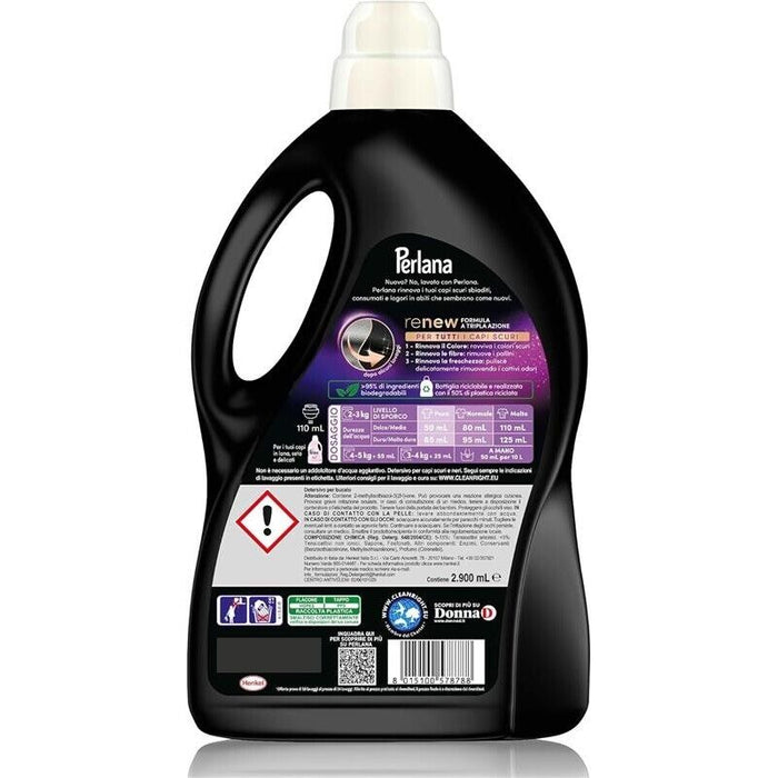 PERLANA DETERSIVO SCURI E NERI LIQUIDO PER TUTTI I CAPI PER FIBRE RINNOVATE 58 LAVAGGI
