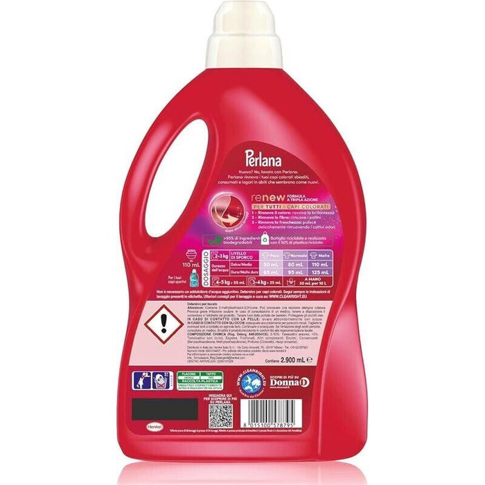 PERLANA DETERSIVO PER COLORATI LIQUIDO PER TUTTI I CAPI PER FIBRE RINNOVATE 58 LAVAGGI