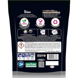 PERLANA DETERSIVO CAPS PER SCURI E NERI (20 CAPS) PER TUTTI I CAPI SCURI CAPI NERI PER PULIZIA DELICATA E FIBRE RINNOVATE