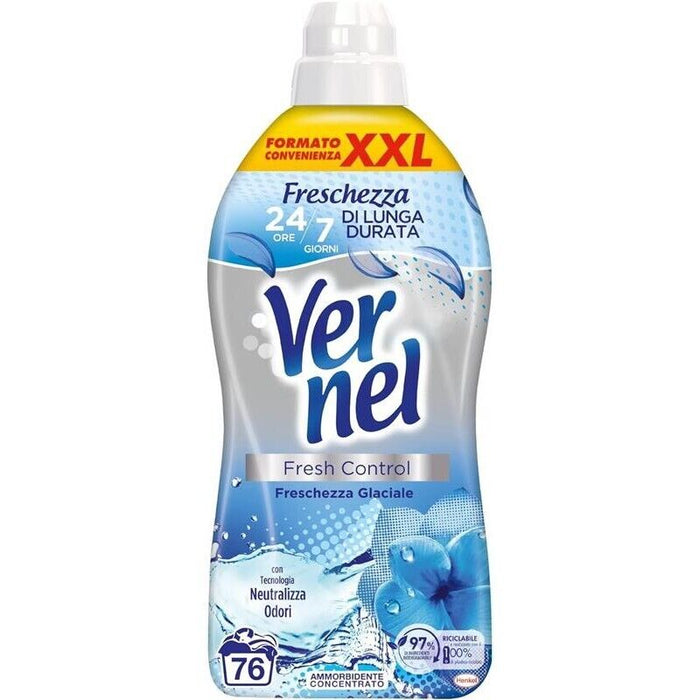 VERNEL FRESH CONTROL AMMORBIDENTE NEUTRALIZZA ODORI PROFUMAZIONE FRESCHEZZA GLACIALE 76 LAVAGGI 1.9 LT