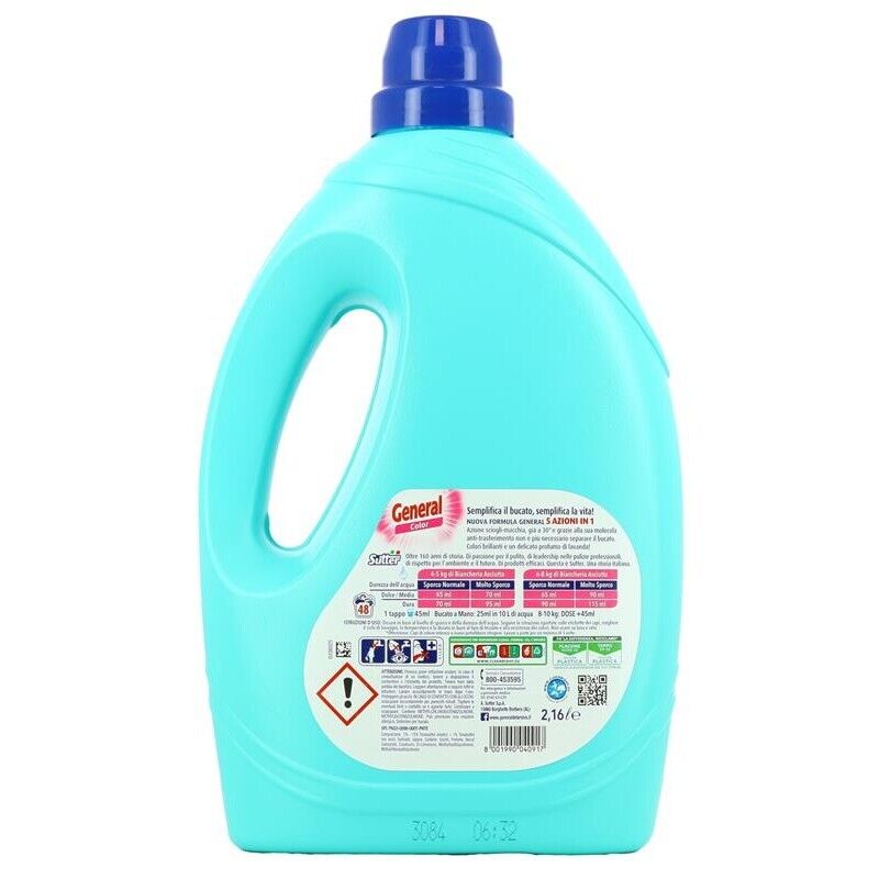 LIQUIDO LAVATRICE GENERAL 48 LAVAGGI 2,16LT COLORATI
