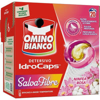 OMINO BIANCO DETERSIVO LAVATRICE IN CAPS SALVA FIBRE  EFFICACE A BASSE TEMPERATURE NINFEA ROSA 20 CAPS