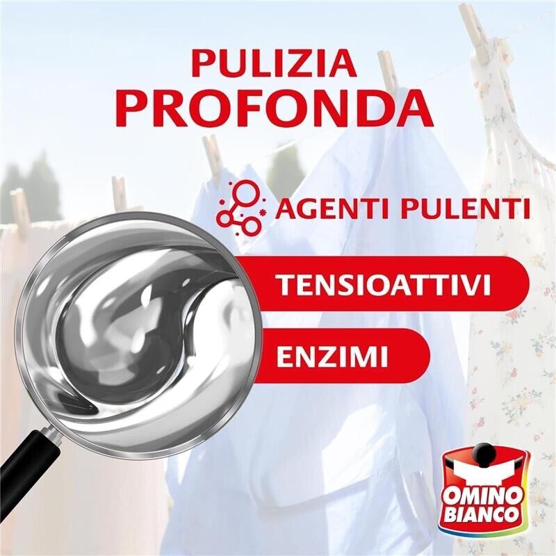 OMINO BIANCO IDROCAPS DETERSIVO LAVATRICE IN CAPSULE SCIOGLI MACCHIE 30 LAVAGGI PER BASSE TEMPERATURE MUSCHIO BIANCO