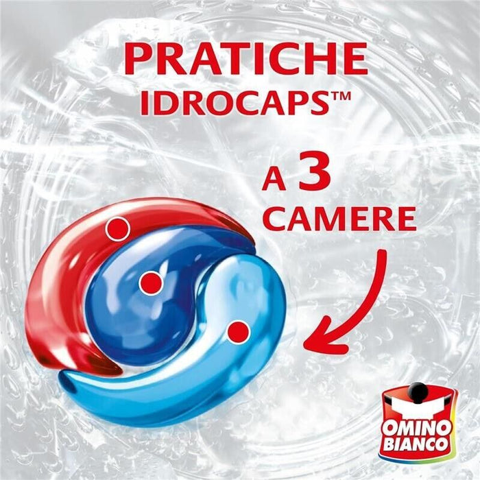 OMINO BIANCO IDROCAPS DETERSIVO LAVATRICE IN CAPSULE SCIOGLI MACCHIE 30 LAVAGGI PER BASSE TEMPERATURE MUSCHIO BIANCO