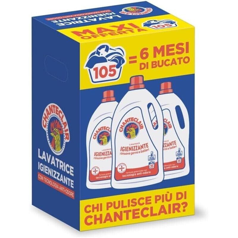 CHANTECLAIR LIQUIDO LAVATRICE TRIPACCO 35 LAVAGGI 1575 ML PACCO 6 MESI DI BUCATO