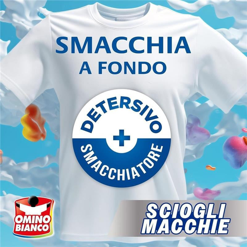 OMINO BIANCO IDROCAPS DETERSIVO LAVATRICE IN CAPSULE SCIOGLI MACCHIE 30 LAVAGGI PER BASSE TEMPERATURE MUSCHIO BIANCO