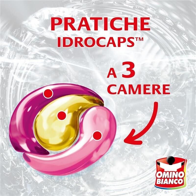 OMINO BIANCO IDROCAPS DETERSIVO LAVATRICE IN CAPSULE SALVA FIBRE 30 LAVAGGI PER BASSE TEMPERATURE NINFEA ROSA