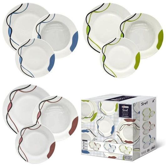 MAURY'S PIATTI 9 PZ SPOT COLORE BLU/ROSA/VERDE