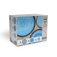 MA MAISON SERVIZIO PIATTI 18 PEZZI STILE ASTRATTO BLU 6 FONDI - 6 PANI - 6 DA DESSERT PER LAVASTOVIGLIE E MICROONDE 6 PERSONE