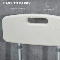 SEDIA DOCCIA AD ALTEZZA REGOLABILE CON BRACCIOLI E CUSCINO RIMOVIBILE 53.5X52X80-90 CM, BIANCA