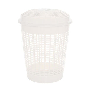 KIT SET 2 PZ CESTONE MULTIUSO FORATO CON COPERCHIO CAPIENZA 60 LT COLORE BEIGE