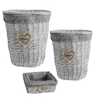 SWEET SET 2 CESTI RETTANGOLARI GRIGI E 2 CESTI ROTONDI GRANDI